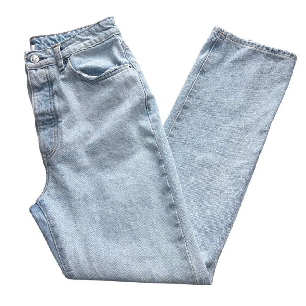 Lovers + Friends Reece High Rise Rigid Slim Straight Jeans In Palms 28 - Picture 15 of 15